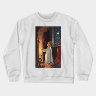 Christmas Image Depicting A Fireplace, Stockings And A Child Crewneck Sweatshirt